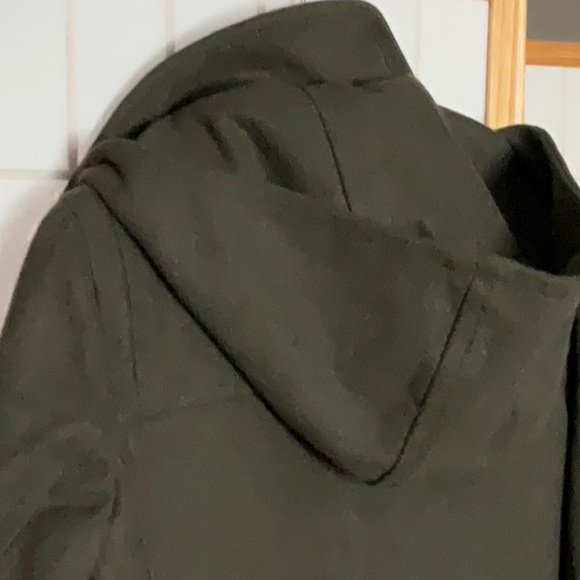 Army green, melton wool, 3/4 length toggle pea coat.  J Crew, xs, - Picture 5 of 5